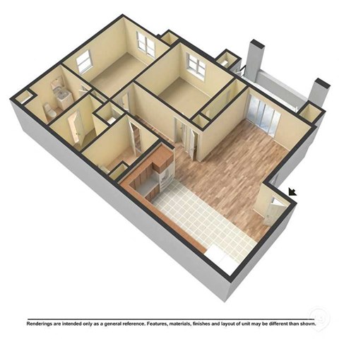 Yolo Apartments 3D floor plan image